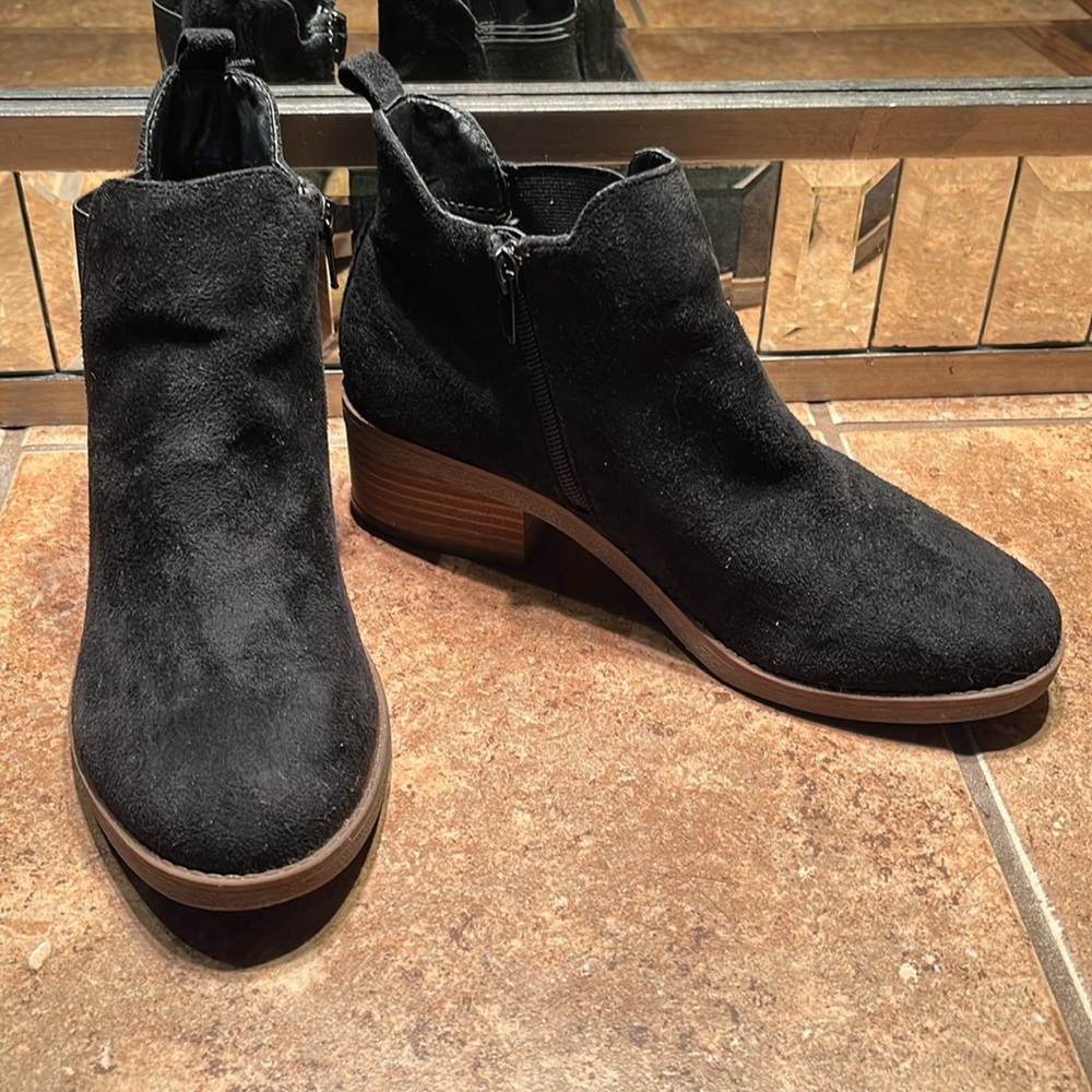 Black Faux  Suede Booties